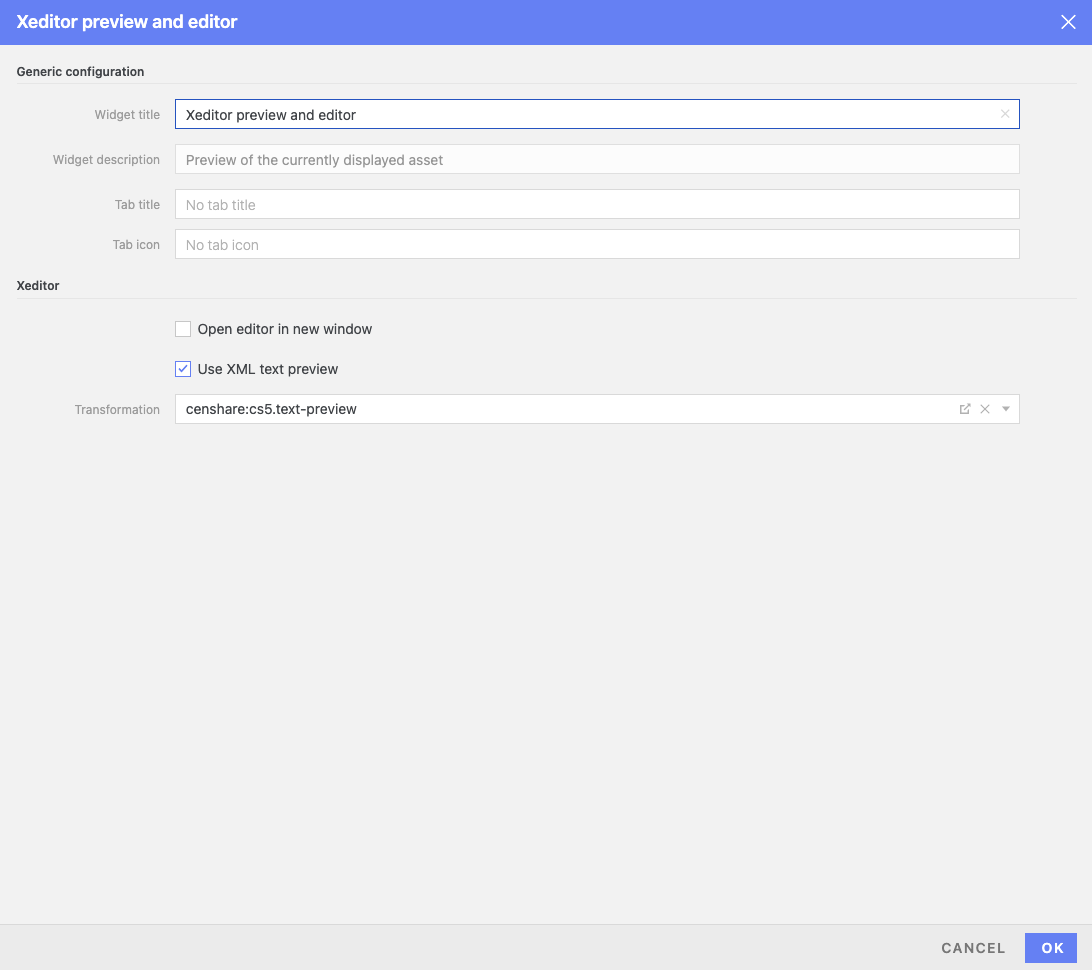 Xeditor preview and editor configuration.png